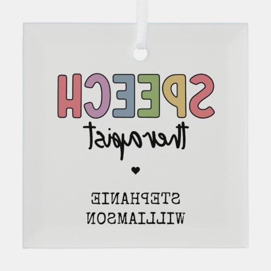 Ornement En Verre Pathologiste orthophoniste sur mesure SLP (Verso)