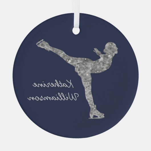 Ornement En Verre Patinage artistique personnalisé Patinage sur glac (Verso)