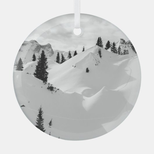 Ornement En Verre Paysage alpin : Snowy Fir Trees (Recto)