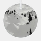 Ornement En Verre Paysage alpin : Snowy Fir Trees (Verso)