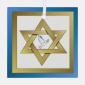 Ornement En Verre Peace Dove Star De David Ornament (Verso)