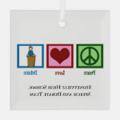 Ornement En Verre Peace Love Debate Team Custom Christmas (Verso)