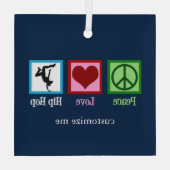 Ornement En Verre Peace Love Hip hop Custom Christmas (Verso)