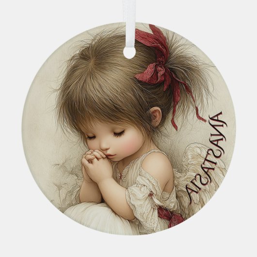 Ornement En Verre Peaceful Devotion with Custom Name (Verso)