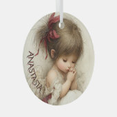 Ornement En Verre Peaceful Devotion with Custom Name (Avant droite)