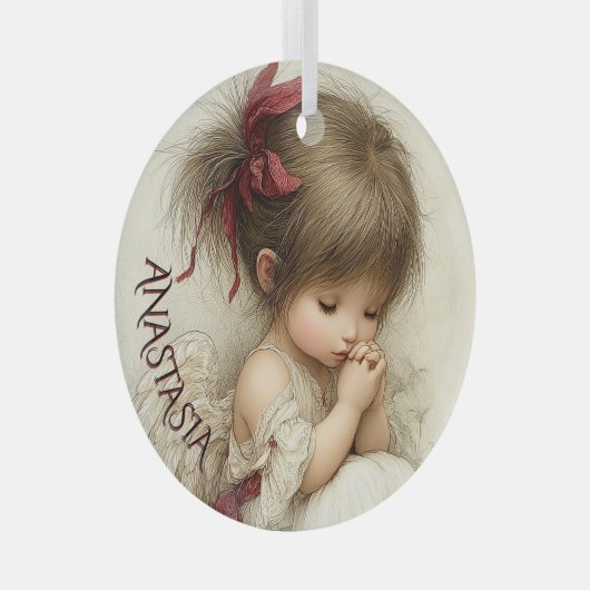 Ornement En Verre Peaceful Devotion with Custom Name (Avant droite)