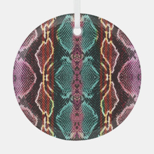 Ornement En Verre Peau de serpent colorée, poster de animal.