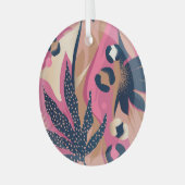 Ornement En Verre Peau Léopard Moderne, Flore Exotique. (Avant gauche)