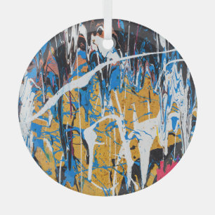 Ornement En Verre Peinture à goutte colorée : mur de graffiti.