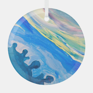 Ornement En Verre Peinture acrylique colorée, arrière - plan texturé