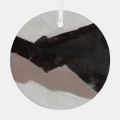 Ornement En Verre Peinture multimédia mixte, design abstrait minimal (Verso)