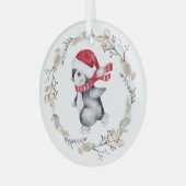 Ornement En Verre Penguin de patinage sur glace en Wreath d'hiver (Avant gauche)