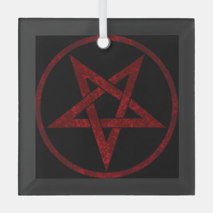 Ornement En Verre Pentagram Red Devil