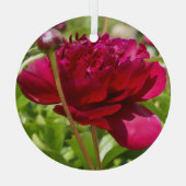Ornement En Verre Peonées de velours de Maron foncé (Verso)