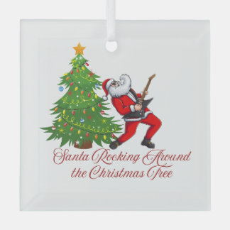 Ornement En Verre Père Noël serpentant autour de l'arbre de Noël sur