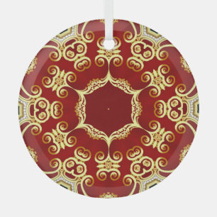 Ornement En Verre Perle d'or : illustration de cadre décoratif.