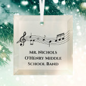 Ornement En Verre Personalized Music Teacher Musical Notes Christmas