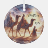 Ornement En Verre Personalized Three Wise Men Caravan  (Recto)