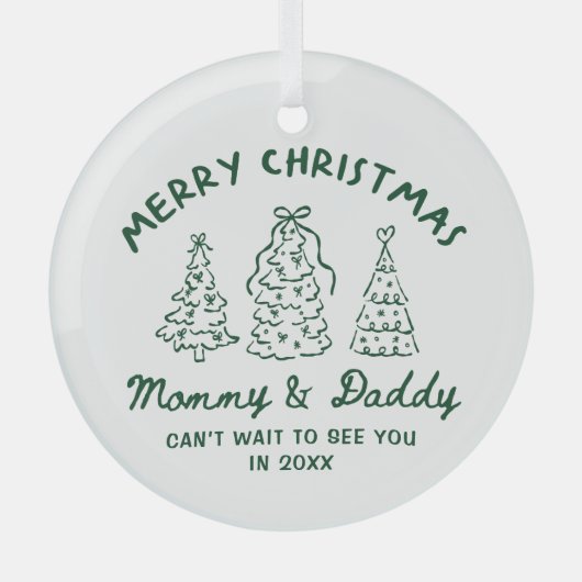 Ornement En Verre Personalized Whimsical Baby Announcement Ornament (Recto)