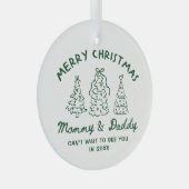 Ornement En Verre Personalized Whimsical Baby Announcement Ornament (Avant droite)