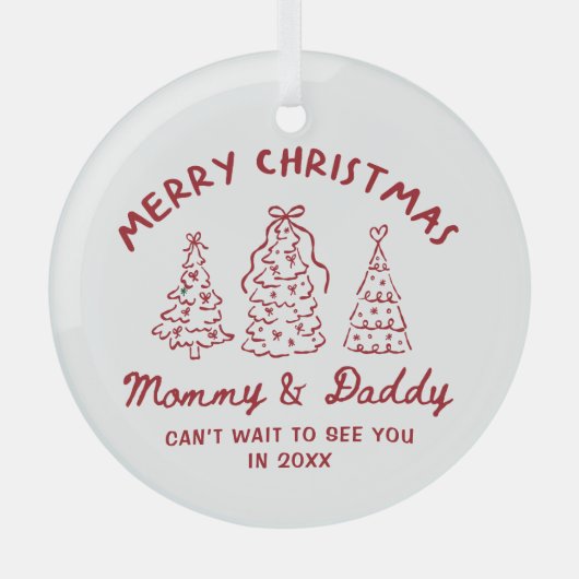 Ornement En Verre Personalized Whimsical Baby Announcement Ornament (Recto)