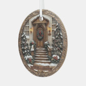 Ornement En Verre Personnalisable (date&nom) beau look sculpté/3D (Avant gauche)