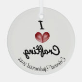 Ornement En Verre Personnalisable 'I heart Crafting' Keepsaké (Verso)