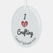 Ornement En Verre Personnalisable 'I heart Crafting' Keepsaké (Avant gauche)