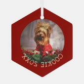 Ornement En Verre Personnalisé Mon premier chien de Noël garde un an (Verso)