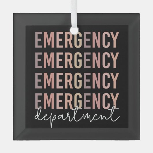 Ornement En Verre Personnel du service des urgences | infirmière | T (Recto)