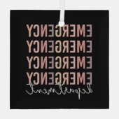 Ornement En Verre Personnel du service des urgences | infirmière | T (Verso)