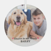Ornement En Verre Pet Memorial Forever dans nos coeurs Photo moderne (Recto)