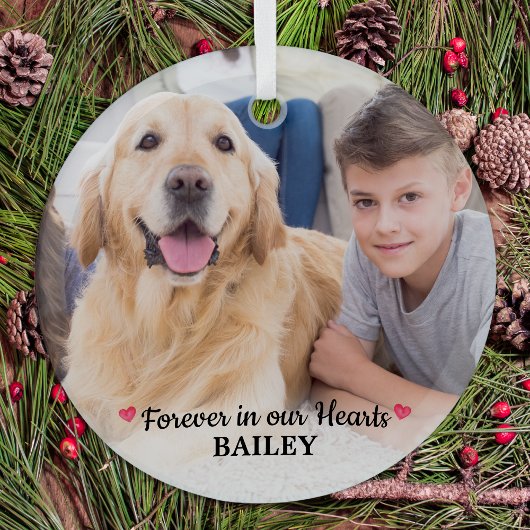 Ornement En Verre Pet Memorial Forever dans nos coeurs Photo moderne