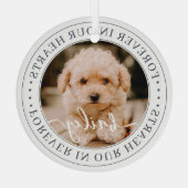 Ornement En Verre Pet Memorial Forever Hearts Élégant Photo Chic (Verso)