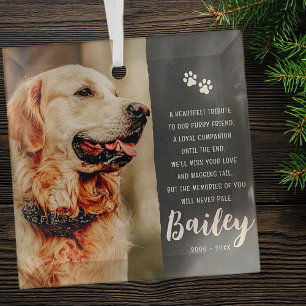 Ornement En Verre Pet Memorial souvenir poème de souvenir moderne si