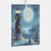 Ornement En Verre Phare de Noël nautique (Avant droite)