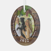 Ornement En Verre Photo 2022 Rustic Pinecone Keepsaké personnalisé (Avant gauche)