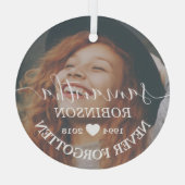 Ornement En Verre Photo commémorative moderne Noël (Verso)