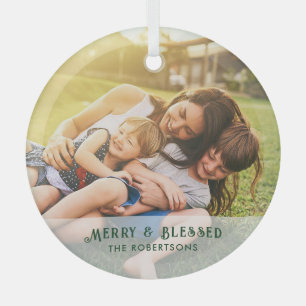 Ornement En Verre Photo de famille Festif Noël Fêtes de Noël Keepsak