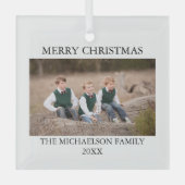 Ornement En Verre Photo de Family (Recto)