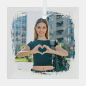 Ornement En Verre Photo de la frontière moderne Grunge (Verso)