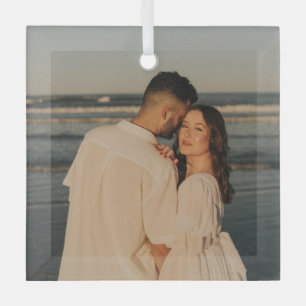 Ornement En Verre Photo de mariage audacieux et joyeux des jeunes ma