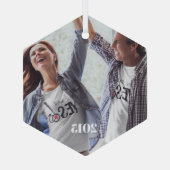 Ornement En Verre Photo de Noël Couples (Verso)