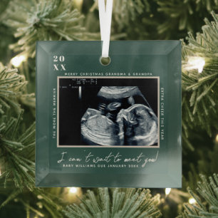 Ornement En Verre Photo d'échographie de grossesse Joyeux Noël