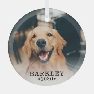 Ornement En Verre Photo Dog