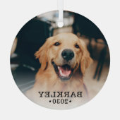 Ornement En Verre Photo Dog (Verso)