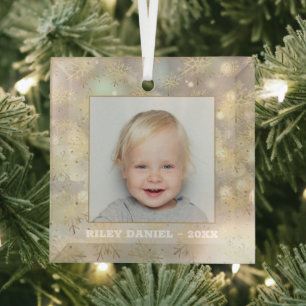 Ornement En Verre Photo d'un flacon à neige