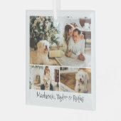 Ornement En Verre Photo et texte personnalisés (Avant gauche)