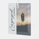 Ornement En Verre Photo Joyeux Couple Engagé (Avant gauche)