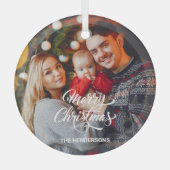 Ornement En Verre Photo Joyeux Noël (Recto)